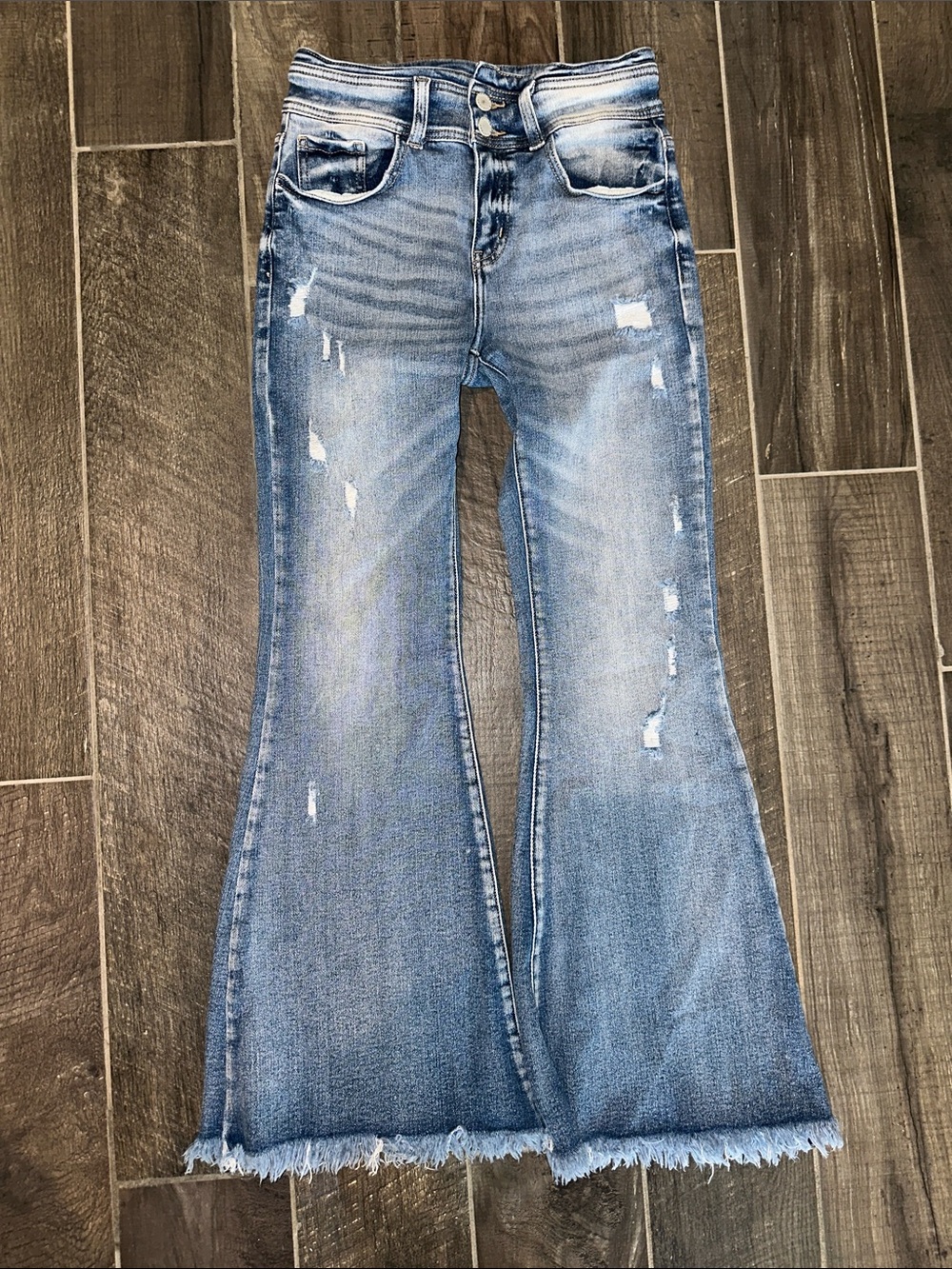 KanCan Distressed high-rise, flare Jeans